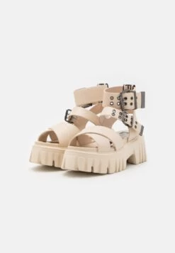 Buffalo Vegan Lion Choker - Platform Sandals - Cream -Fashion Shoe Store 03e647b3b8f74ffcbd422e8d12593823