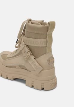 Buffalo Aspha Com - Lace-Up Ankle Boots - Beige -Fashion Shoe Store 1856ff81ad9e4232bfb5126ac6d3fac0