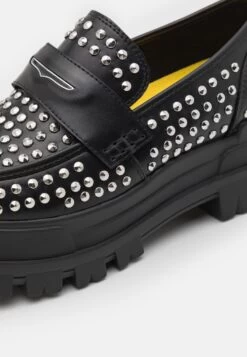 Buffalo Aspha Loafer Pin Men - Slip-Ons - Black/Silver -Fashion Shoe Store 2669ab25b5fb41bb8f3386082251c616