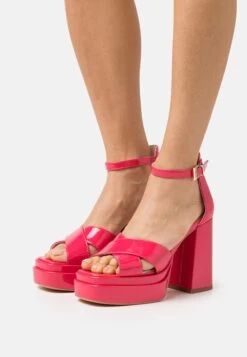 Buffalo Vegan May Cross - High Heeled Sandals - Hot Pink