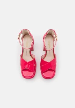 Buffalo Vegan May Cross - High Heeled Sandals - Hot Pink -Fashion Shoe Store 301bbb4a195f4e0f98d5ead911286faa