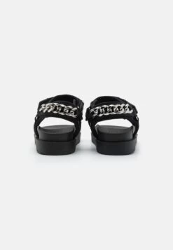 Buffalo Eve Track- Platform Sandals - Black/Silver -Fashion Shoe Store 350d64d89fbe49a89c6786b3fbe501c0