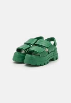 Buffalo Vegan Aspha - Platform Sandals - Croco Green -Fashion Shoe Store 3718a9b1224e43f7848726cde5e89d94