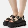 Buffalo Flora On - Platform Sandals - Black -Fashion Shoe Store 42e4b310fb204238977aa8e3bad6999f