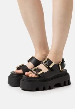 Buffalo Flora On - Platform Sandals - Black