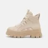 Buffalo Aspha Mid - Platform Ankle Boots - Beige -Fashion Shoe Store 4afb45bb640d4d449c1733ffa77b5d76