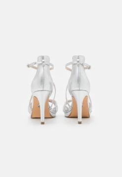 Buffalo Vegan Serena Bow - High Heeled Sandals - Silver-Coloured -Fashion Shoe Store 4dd1c2b438c9488b9714b1d8324524a2