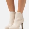 Buffalo Roxana - High Heeled Ankle Boots - Cream -Fashion Shoe Store 4f273c2d784c445a91bb4077fc665f6c
