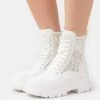 Buffalo Aspha- Platform Ankle Boots - White -Fashion Shoe Store 53c9a54f2cc04b278c5f24e541bade78