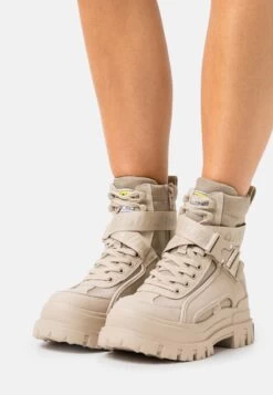 Buffalo Vegan Aspha- Lace-Up Ankle Boots - Beige