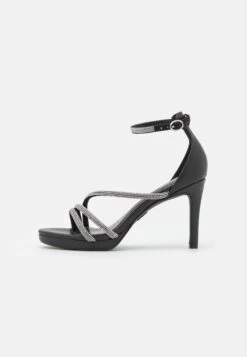 Buffalo Vegan Serena Shine - High Heeled Sandals - Black -Fashion Shoe Store 644aaa48e35446599bf1704a65ba39e1