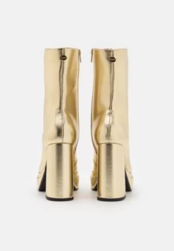 Buffalo May Zip Boot Mid - High Heeled Ankle Boots - Gold -Fashion Shoe Store 64ba009d71ab4b3b9dcca33823e2373e