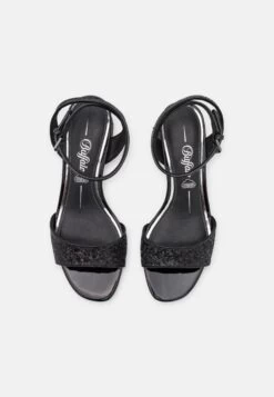 Buffalo Rainelle - Sandals - Black/Silver -Fashion Shoe Store 6912850753bc4ed7bb32102d754332ce