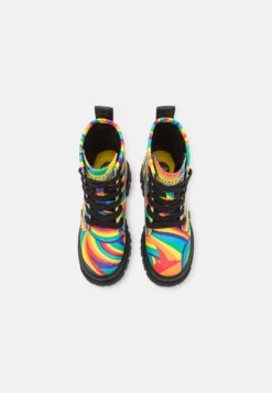 Buffalo Vegan Aspha Lace Up Hi - Platform Ankle Boots - Black Rainbow -Fashion Shoe Store 7d2ede86b7af4105bf97adb27acb7540