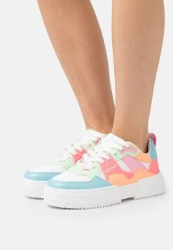 Buffalo Trainers - White / Neon Multi-Coloured