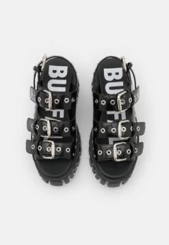 Buffalo Vegan Lion Hard - Platform Sandals - Black -Fashion Shoe Store 820778ae332d45558bea15909f95c177