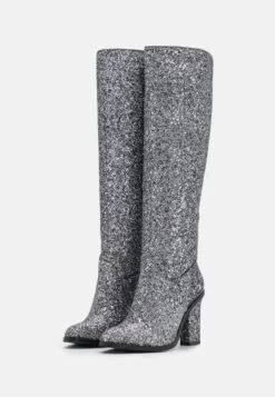 Buffalo Vegan Zoe Boot - High Heeled Boots - Gun Glitter -Fashion Shoe Store 827d7d8d25f2495199b4f54c9a918b3d