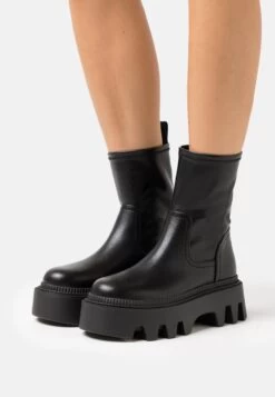 Buffalo Flora Sockboot - Platform Ankle Boots - Black