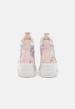Buffalo Aspha- Platform Ankle Boots - Pink/Yellow/White -Fashion Shoe Store 9722e3f4544a4774b6d617314200291f