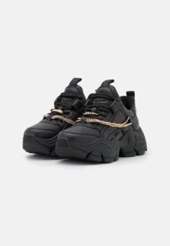 Buffalo Vegan Binary Chain - Trainers - Black/Gold -Fashion Shoe Store 9c3e10580fb24a4781768761c51f3d50