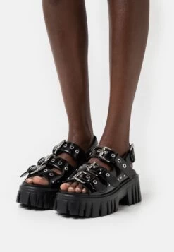 Buffalo Vegan Lion Hard - Platform Sandals - Black