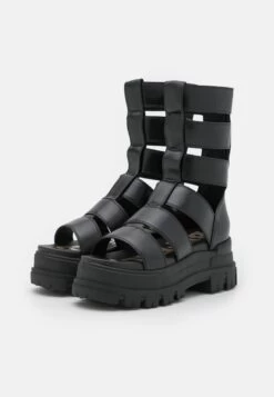 Buffalo Vegan Aspha Zeus - Platform Sandals - Black -Fashion Shoe Store 9f30f2cefe004a4da660ab7cebad2f83