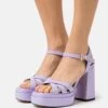 Buffalo Vegan May Donna - High Heeled Sandals - Lavender -Fashion Shoe Store b8b2721ee159475b939bb2d0b321e944