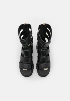 Buffalo Vegan Aspha Zeus - Platform Sandals - Black -Fashion Shoe Store c0a14a1333104351ab8134870f645288