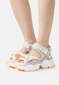 Buffalo Vegan Binary - Platform Sandals - Lavender/Multi-Coloured