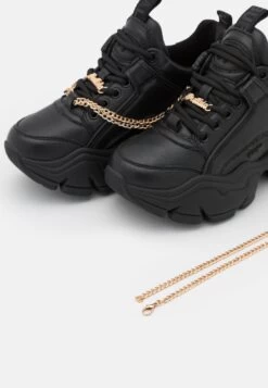 Buffalo Vegan Binary Chain - Trainers - Black/Gold -Fashion Shoe Store c944f40c0e674b02ac3b9e740ebcc27d