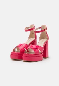 Buffalo Vegan May Cross - High Heeled Sandals - Hot Pink -Fashion Shoe Store de303867480f404a83bae01bd6552821