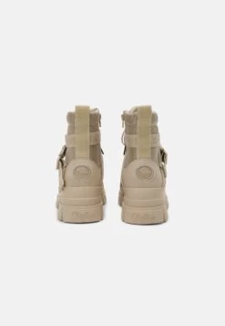 Buffalo Aspha Com - Lace-Up Ankle Boots - Beige -Fashion Shoe Store de3f731a87c046f68ea8d79ef9015c67