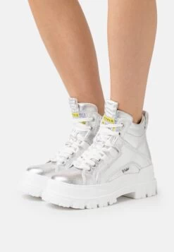 Buffalo Vegan Aspha Nc Mid - Platform Ankle Boots - Silver