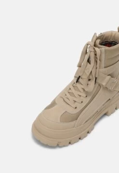 Buffalo Aspha Com - Lace-Up Ankle Boots - Beige -Fashion Shoe Store e25e54ffd5f54cea9cdefbcc4259963a