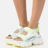 Buffalo Binary Track - Platform Sandals - White Neon -Fashion Shoe Store f362c705768648499479b74c9cee7c67