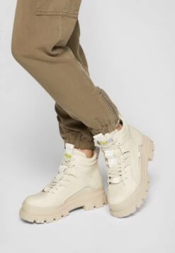 Buffalo Aspha Mid - Platform Ankle Boots - Beige -Fashion Shoe Store f5d7fd75a4e44aee915d695234cf1579