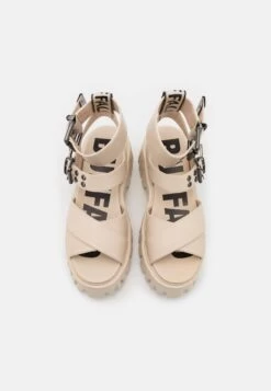 Buffalo Vegan Lion Choker - Platform Sandals - Cream -Fashion Shoe Store fe627b7a8bd9488e8563757e823a2ef8